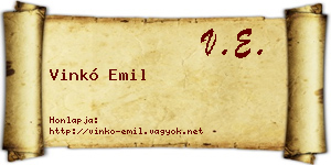 Vinkó Emil névjegykártya