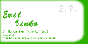 emil vinko business card